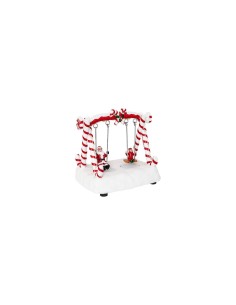 Giostrina di Natale Altalena  16x16cm, Luci e Movimento, Decorazione Natalizia Luminosa, Idea Regalo