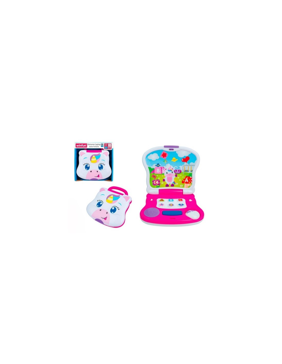 "Unicorno Laptop Junior Parlante – Primo Laptop per Bambini con Schermo Magico e Modalità Educative"