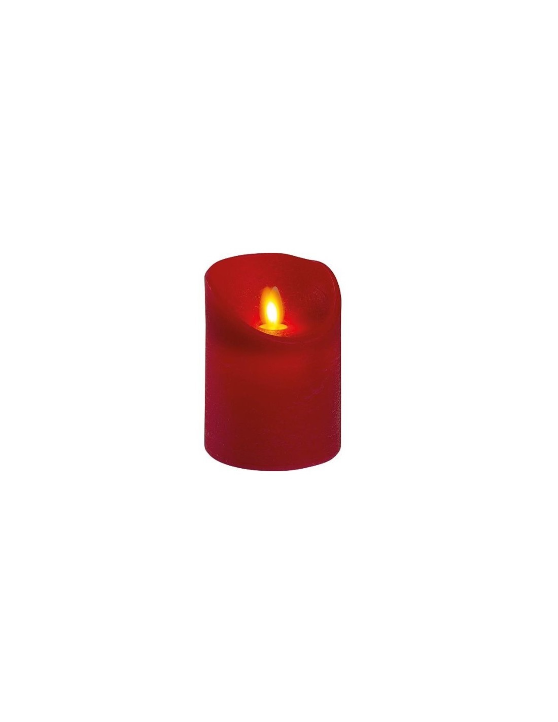 Candela Rossa Moving Flame Ø7,5xH10cm - Fiamma Realistica e Timer 6-18h
