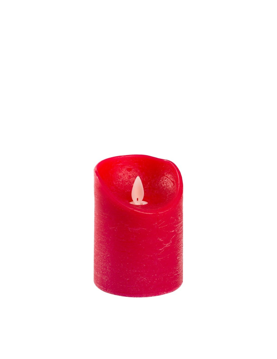 Candela Rossa Moving Flame Ø7,5xH10cm - Fiamma Realistica e Timer 6-18h