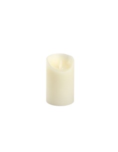 Candela Avorio Moving Flame Ø7,5xH12,5cm con Fiamma Realistica e Timer 6-18h
