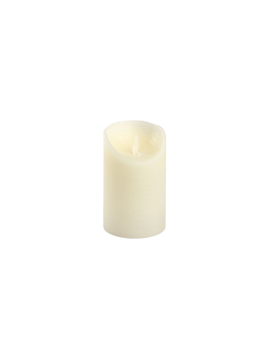 Candela Avorio Moving Flame Ø7,5xH12,5cm con Fiamma Realistica e Timer 6-18h