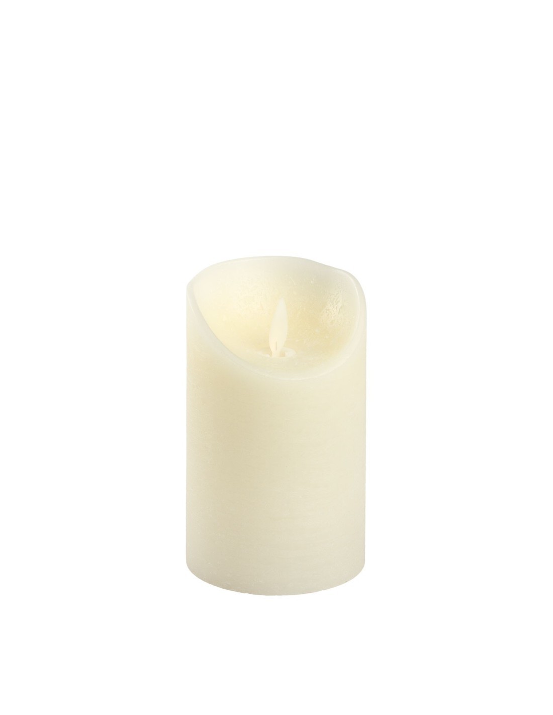 Candela Avorio Moving Flame Ø7,5xH12,5cm con Fiamma Realistica e Timer 6-18h