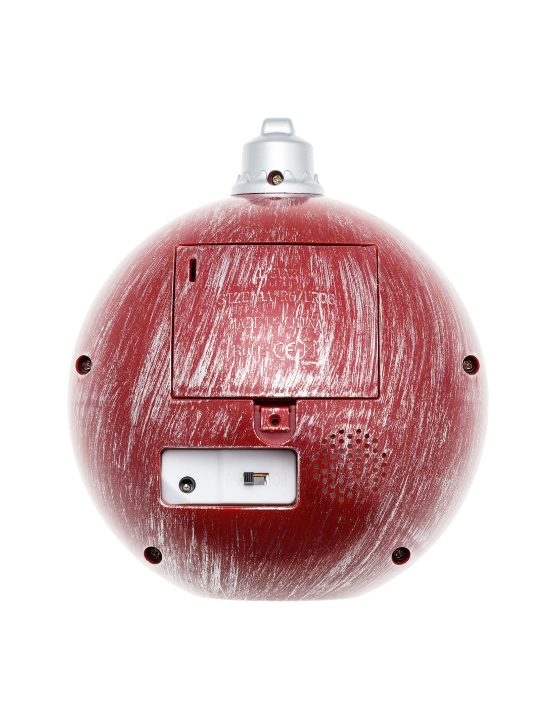 Sfera Natalizia con Glitter LED H16cm - Decorazione Luminosa in Rosso Antico