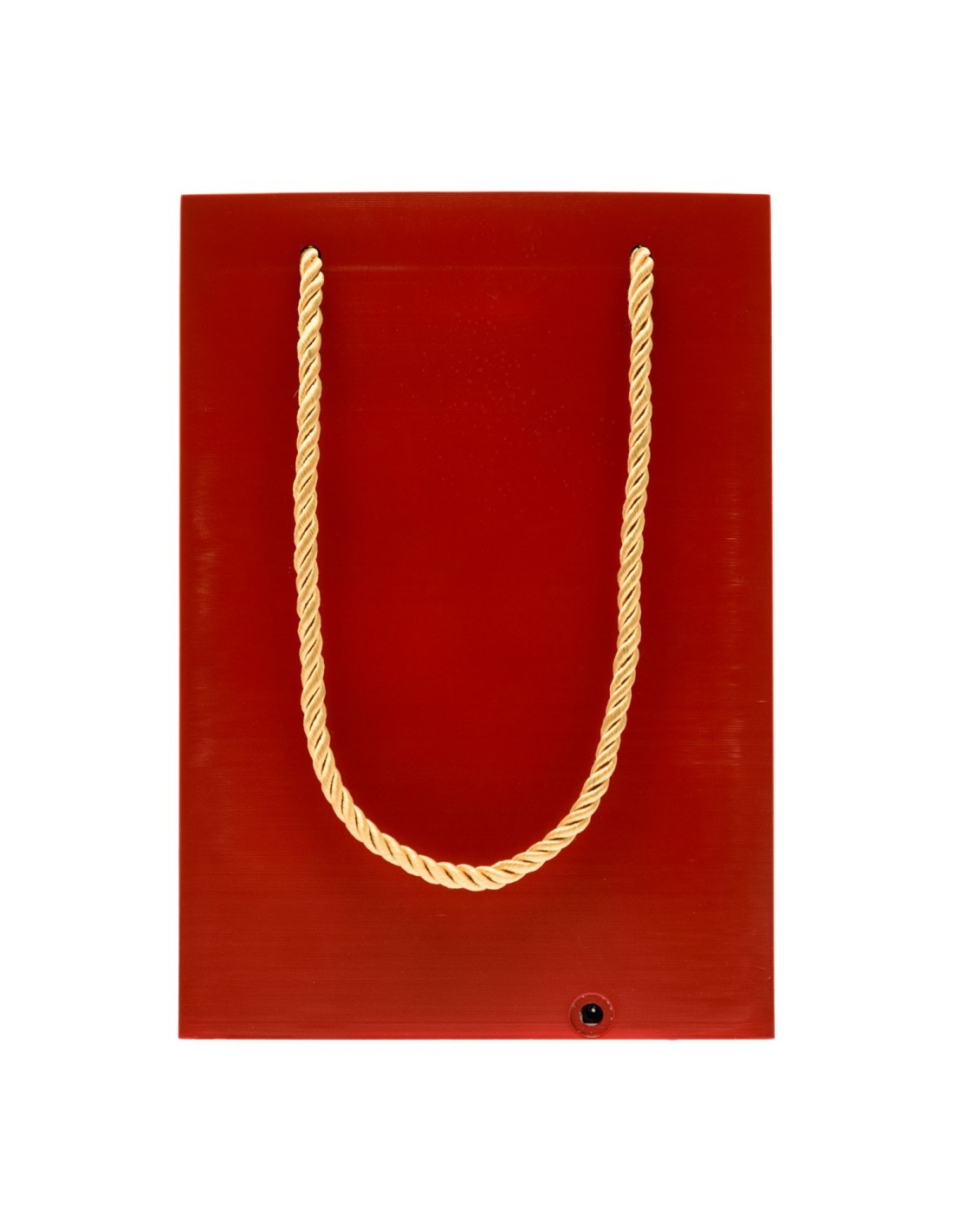 Borsa Shopper Natalizia con Babbo Natale e Pupazzo su Slittino Rosso con LED e Glitter H22cm