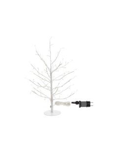 Albero Ramo Tiglio Bianco 45cm con 108 MicroLED FlashLED, Base in Metallo, Rami Modellabili, IP44