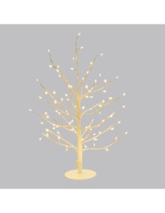 Albero Ramo Tiglio Bianco 45cm con 108 MicroLED FlashLED, Base in Metallo, Rami Modellabili, IP44