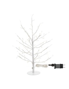 Albero Ramo Tiglio Bianco 45cm con 108 MicroLED FlashLED, Base in Metallo, Rami Modellabili, IP44