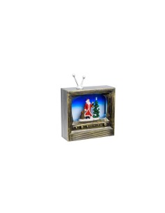 TV Brunita con Glitter LED H22cm - Decorazione Natalizia Luminosa