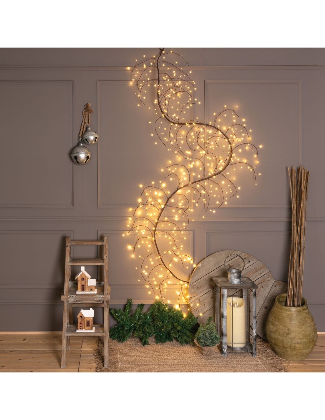 Ramo di Natale Climber Marrone: La Magia di Natale con 504 MicroLED
