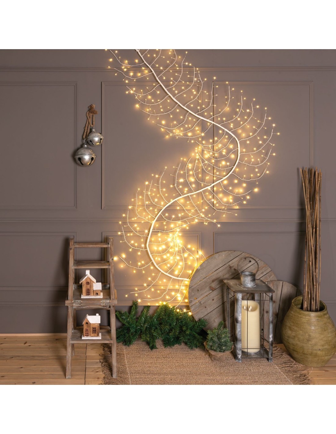 Ramo di Natale Climber Bianco: La Magia di Natale con 504 MicroLED