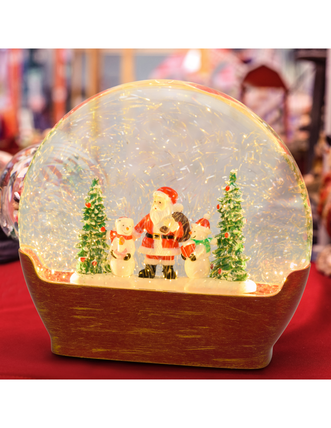 Decorazione di Natale in Vetro Arc Panorama con Paesaggio Babbo Natale - La Magia di Natale