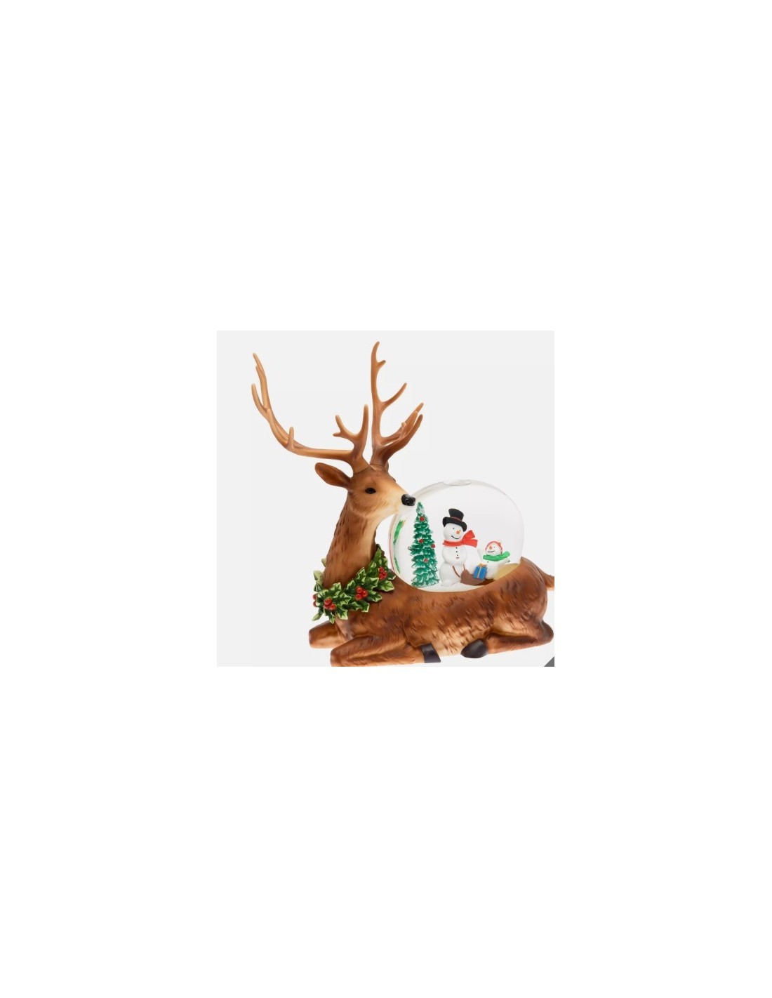 Renna Natalizia Glitter con LED Bianco Caldo L28,5cm - Decorazione Festiva