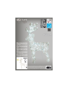 Renna di Natale Thin 3D H60cm: La Magia di Natale con 120 LED