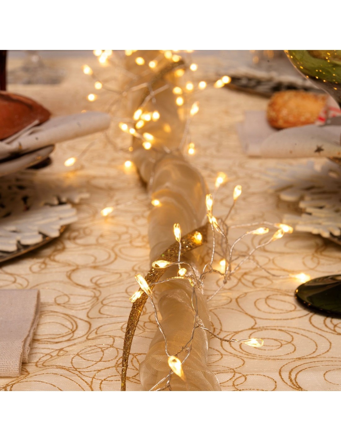 Luci di Natale Catena MiniCluster 150 MicroLED per Interno, La Magia di Natale Portatile