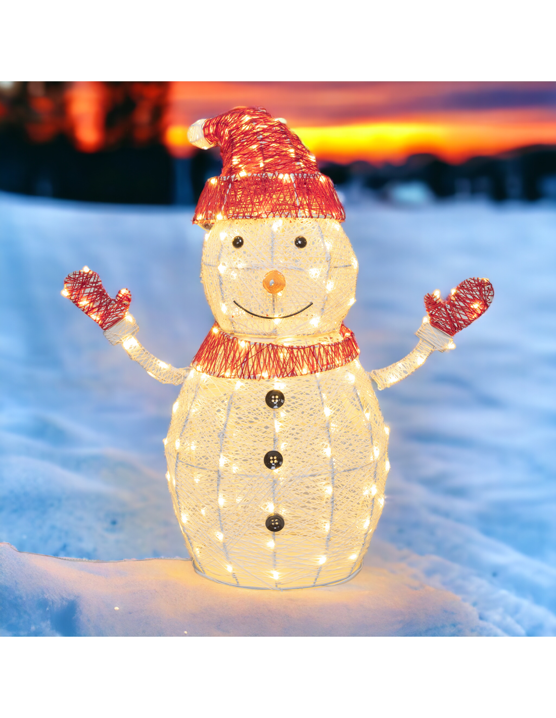 Pupazzo di Neve di Natale: La Magia di Natale con Illuminazione Personalizzabile