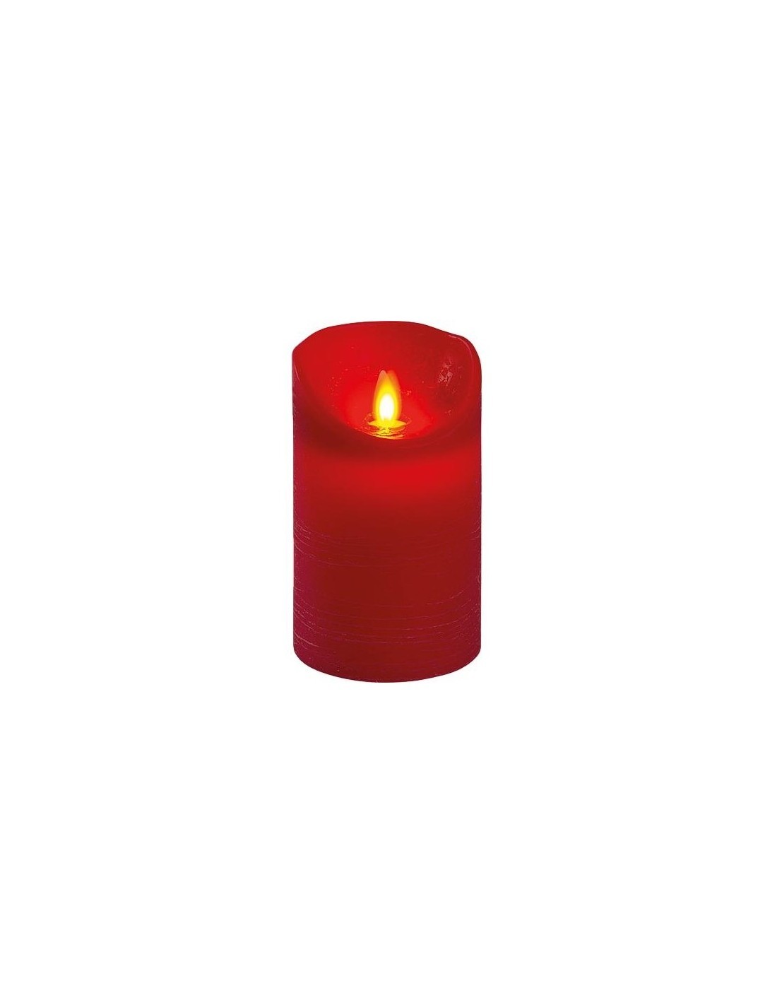 Candela Rossa RT-R Moving Flame 12,5cm, Effetto Fiamma in Movimento, Timer e Telecomando Compatibile