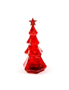 Albero in Vetro di Natale Rosso con Luci - La Magia di Natale illumina la tua casa