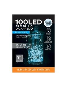 Filo 100 LED Colore Bianco Freddo di Natale - La Magia di Natale a casa tua