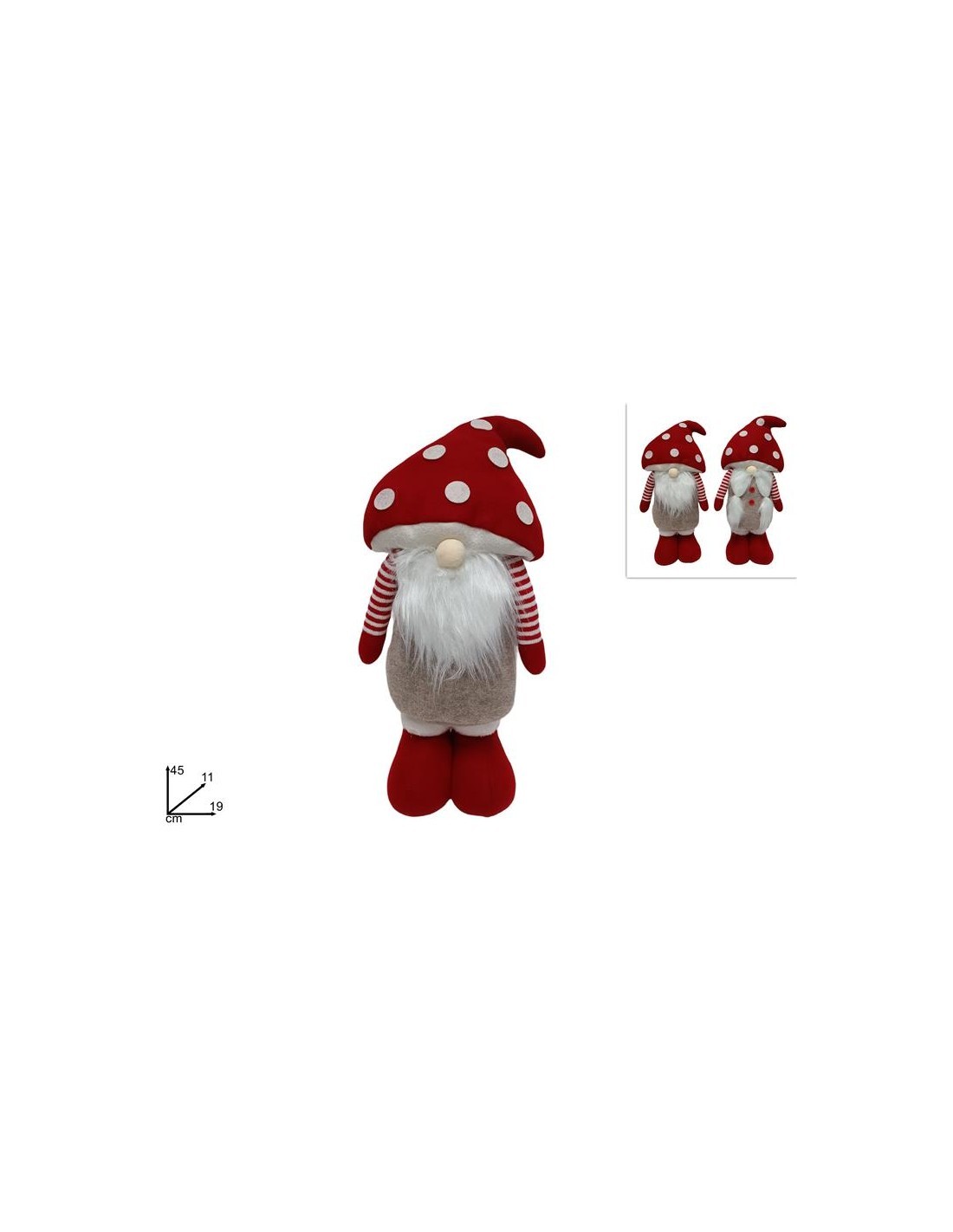 GNOMO 45CM CON CAPPELLO FUNGO ASSORTITO