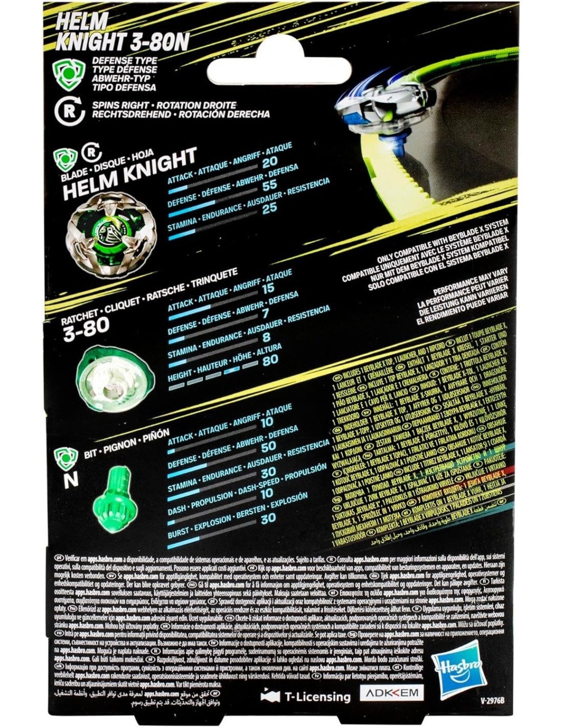 Beyblade X Starter Pack Helm Knight 3-80N Hasbro – Trottola con Lanciatore
