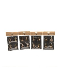 Set di 4 Portatovaglioli in Metallo Oro D5cm Assortito - Eleganza per la Tua Tavola