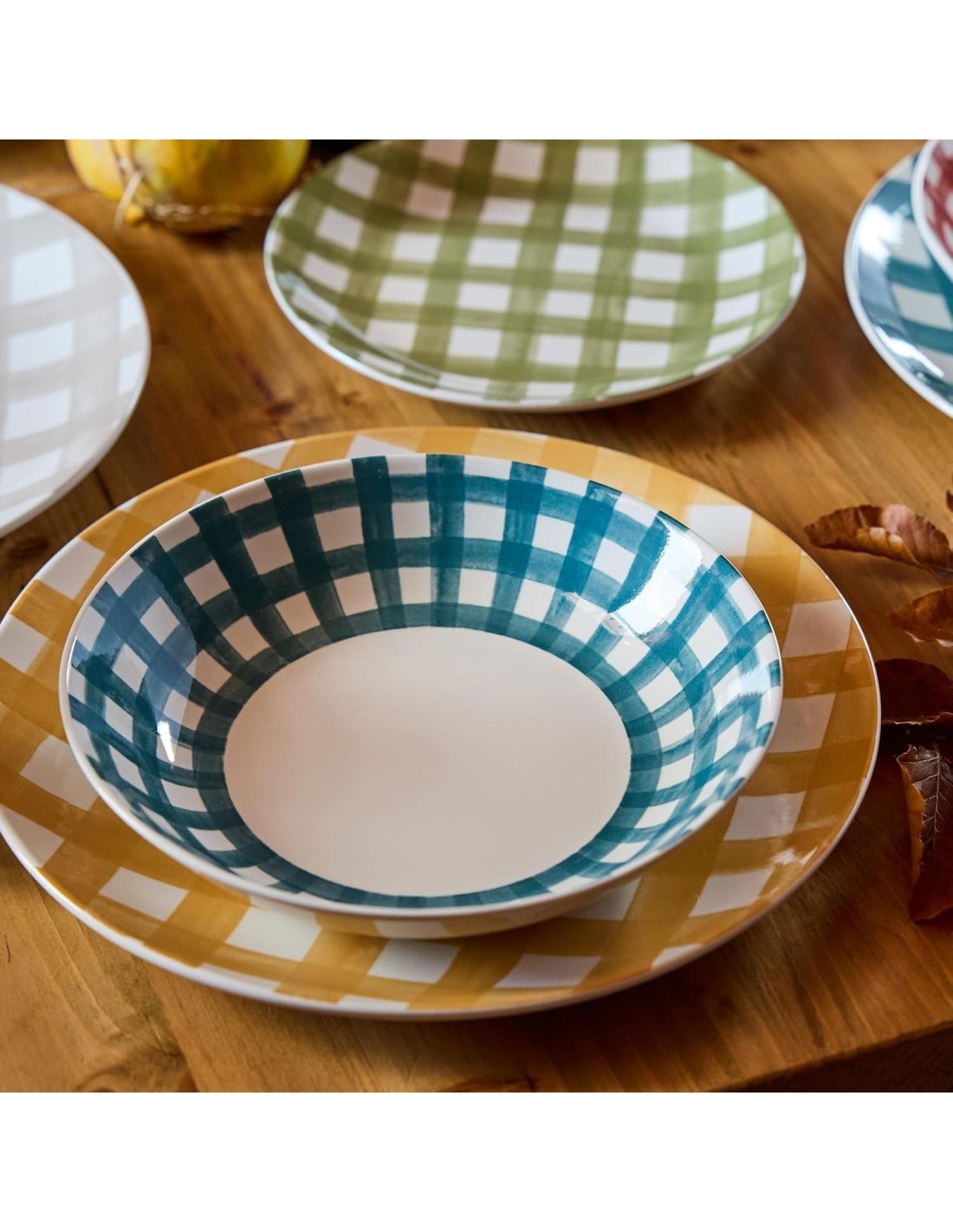 Tognana Caledonia Servizio Piatti 18 Pezzi in Porcellana Multicolor per 6 Persone