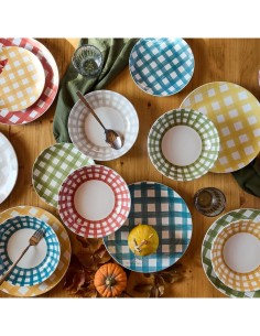 Tognana Caledonia Servizio Piatti 18 Pezzi in Porcellana Multicolor per 6 Persone