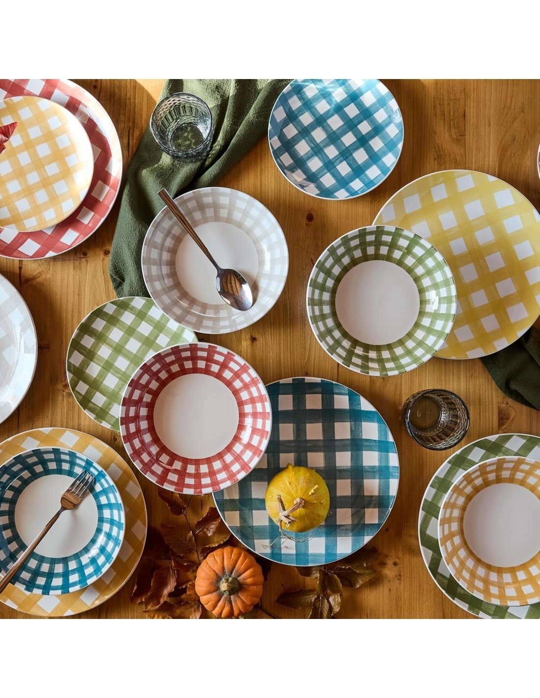 Tognana Caledonia Servizio Piatti 18 Pezzi in Porcellana Multicolor per 6 Persone