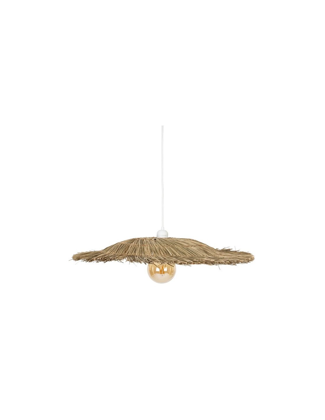 Lampadario Yoni 58x12 cm, lampadario paglia metallo, illuminazione naturale, design moderno, lampadario sospeso