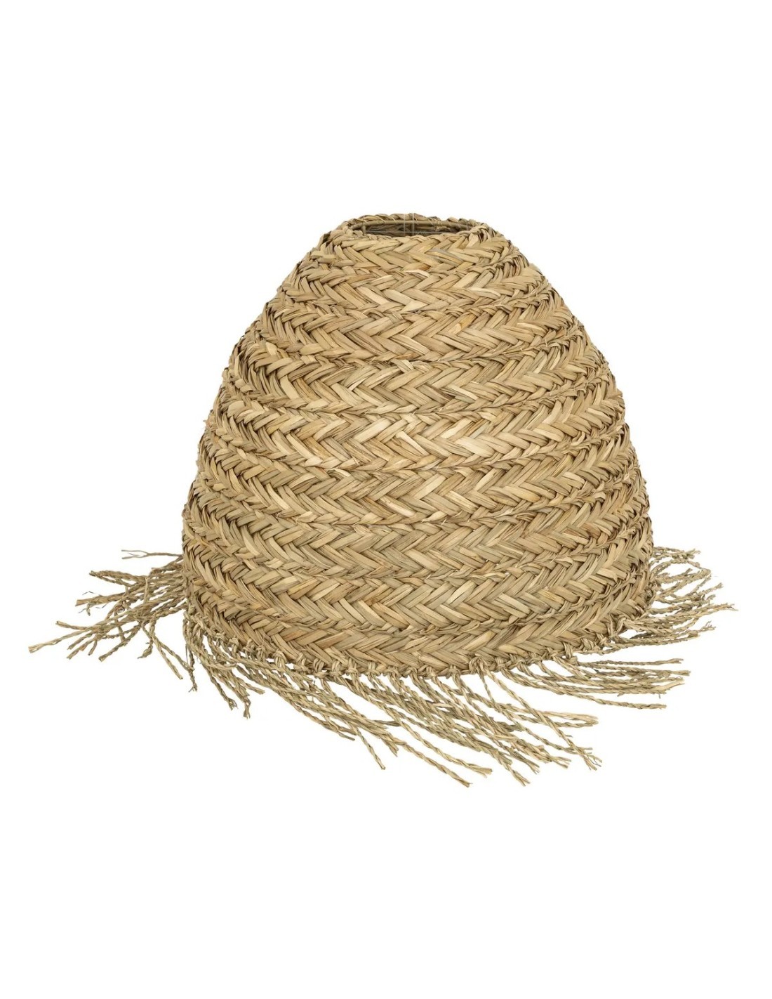 Paralume Hania D37 cm, paralume in canna e metallo, illuminazione naturale, stile boho, decorazione rustica