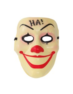 Maschera Pagliaccio "Ha!" in PVC, Accessorio Divertente per Halloween 2