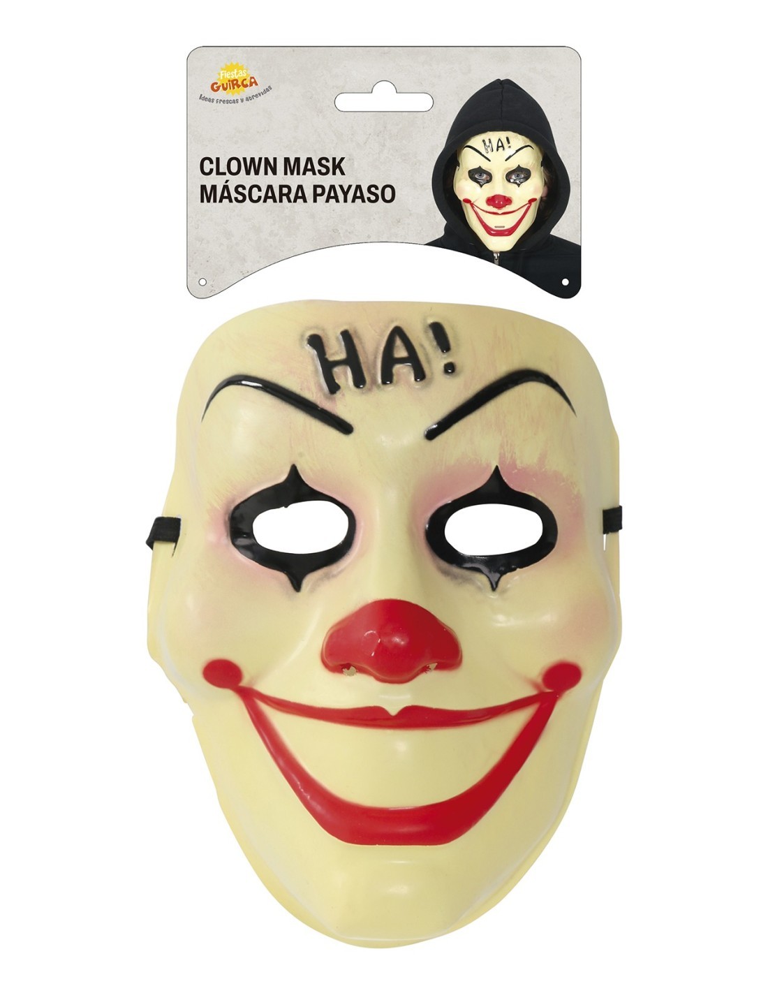 Maschera Pagliaccio "Ha!" in PVC, Accessorio Divertente per Halloween