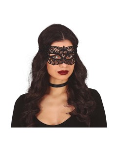 Maschera Nera in Pizzo, Accessorio Elegante per Halloween