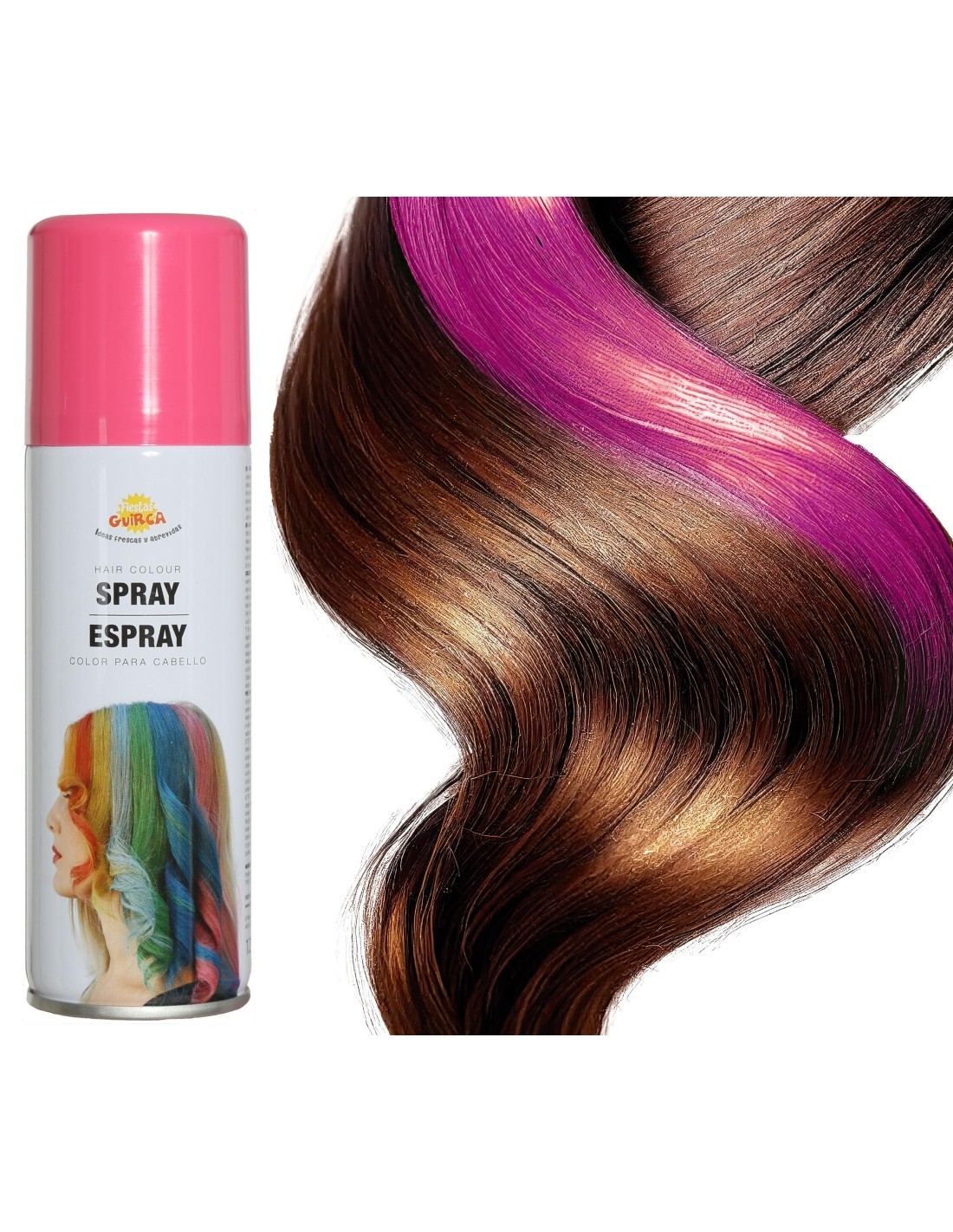 Spray per Capelli Glitterato Rosa, 125 ml, Effetto Brillante
