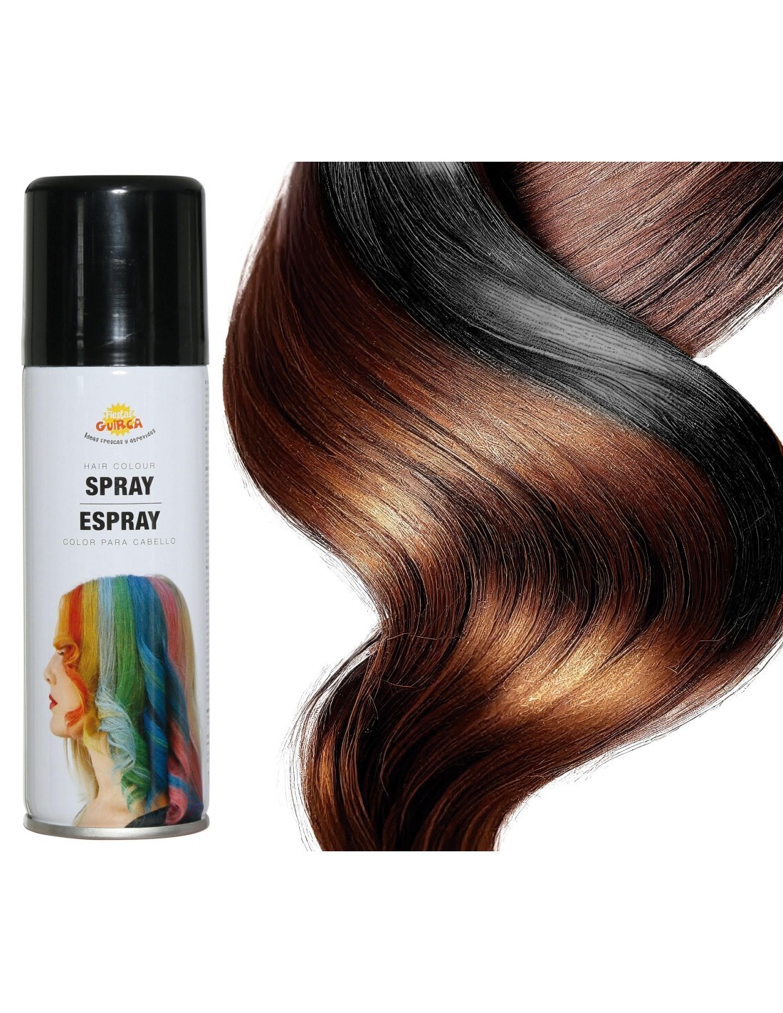 Spray per Capelli Glitterato nero 125 ml, Colore Brillante, Accessorio Halloween