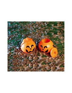 Zucca con Coperchio, 17 cm, Colore Arancio, Decorazione Halloween