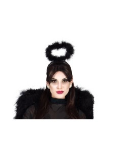 Cerchietto Angelo con aureola nera, Accessorio Halloween