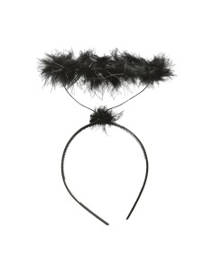 Cerchietto Angelo con aureola nera, Accessorio Halloween
