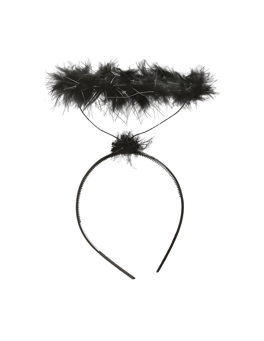Cerchietto Angelo con aureola nera, Accessorio Halloween