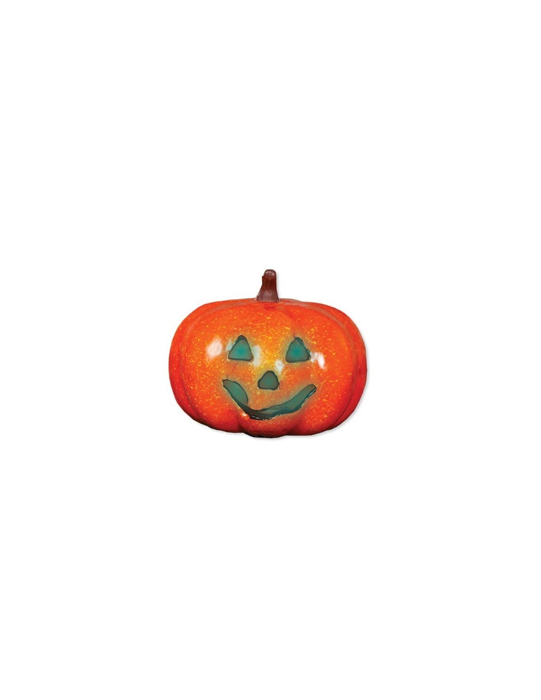 Zucca con Luce 16 cm, Colore Arancio, Decorazione Halloween
