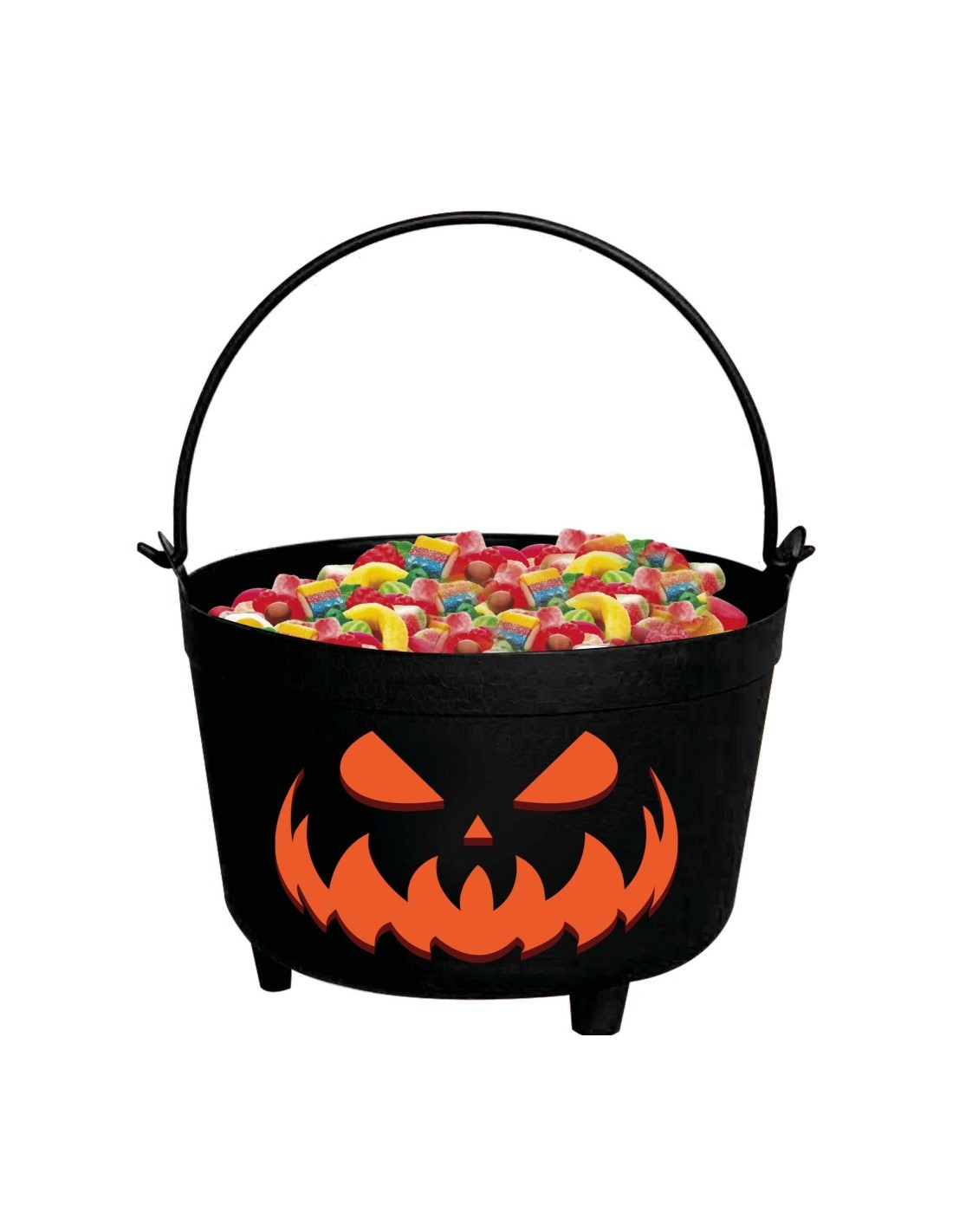 Calderone Zucca, 24x23x15 cm, Decorazione Halloween