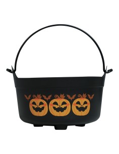 Calderone di Zucca, Cestino Tema Streghe, Dimensioni 24x23x15 cm