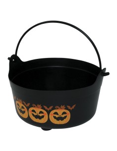 Calderone di Zucca, Cestino Tema Streghe, Dimensioni 24x23x15 cm