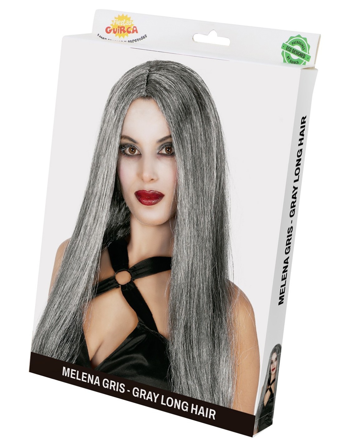 Parrucca Liscia Grigia, Accessorio per Feste, Travestimenti e Halloween