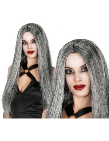 Parrucca Liscia Grigia, Accessorio per Feste, Travestimenti e Halloween