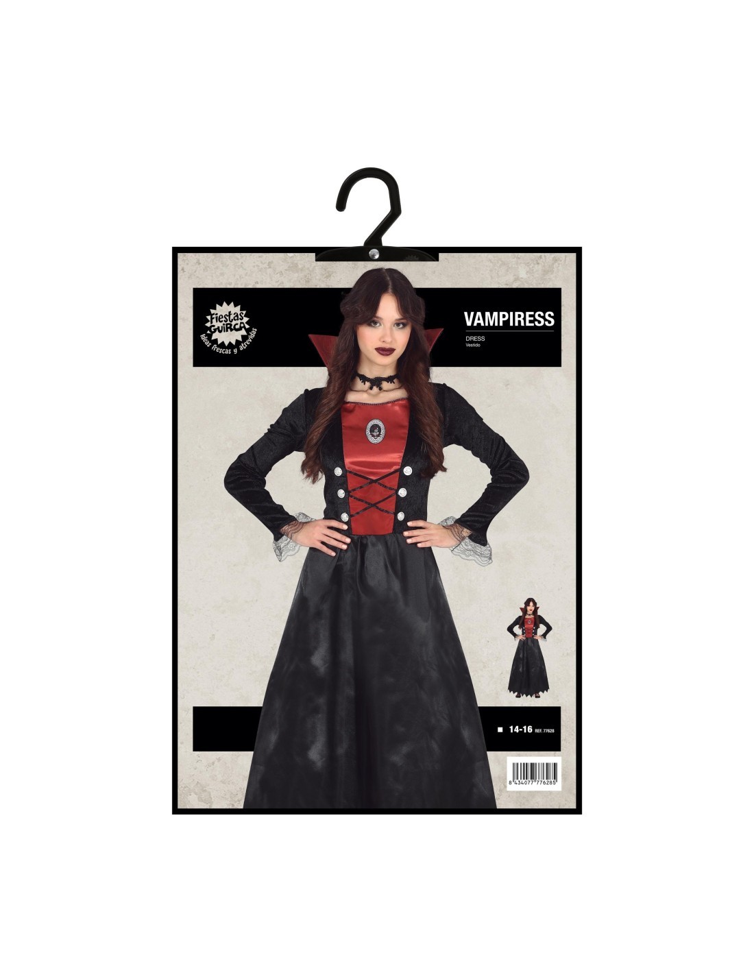 Costume Vampira, Abito, Taglia 14-16 Anni, Tema Halloween, Vampiri