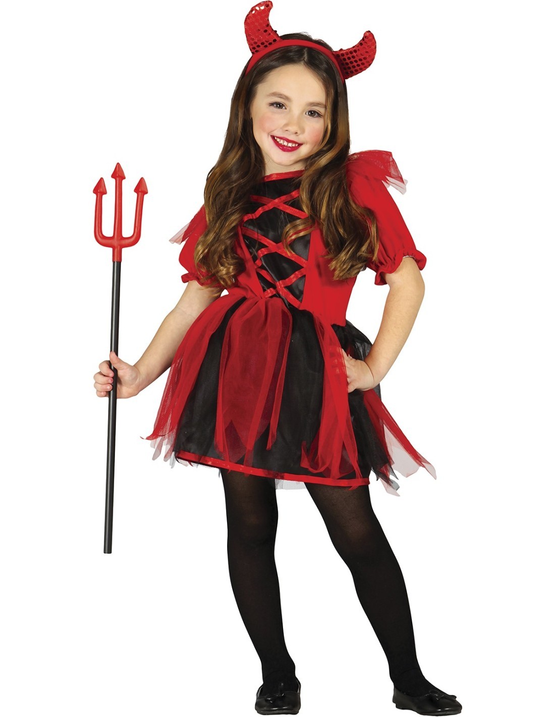 Costume Cute Devil, Cerchietto e Abito, Taglia 3-4 Anni, Tema Diavolo, Halloween
