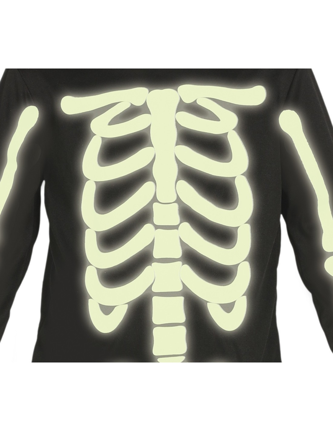Costume Scheletro Luminoso al Buio, Taglia 3-4 Anni, Body, Cappuccio, Tema Halloween