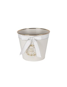 CACHEPOT 138355 METALLO 27X23CM FIOCCO BIANCO